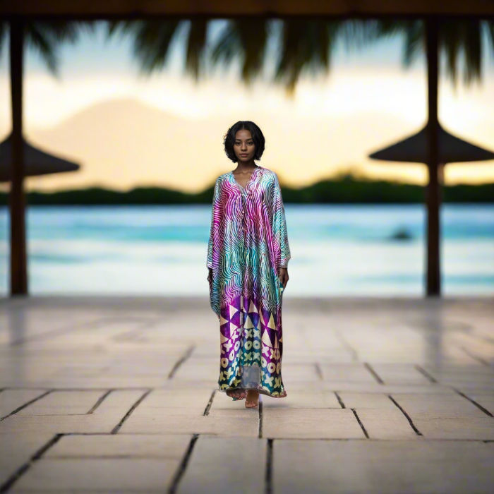 Sanjules Luxurious Silk Satin Oversized Kimono