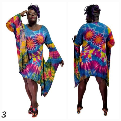 Mini tie dye diva dress 35 inches long
