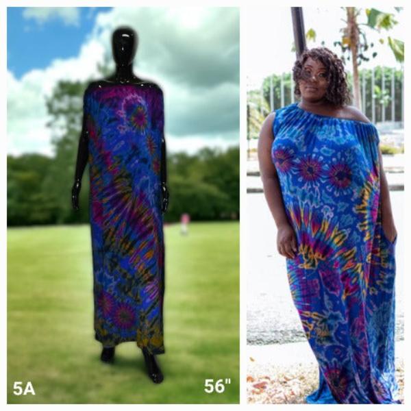 Relaxed fit elastic top dress 56 inches long-Dresses-SanJules