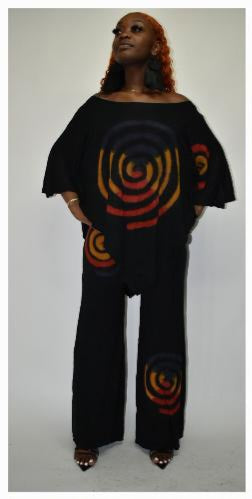 Cape Painted Pants Set