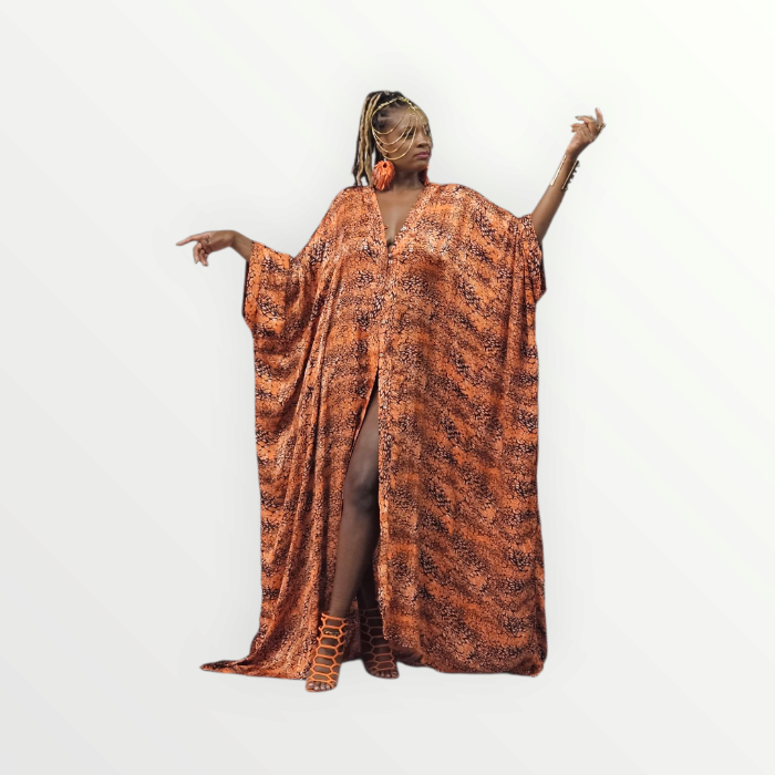 Sanjules Luxurious Silk Satin Oversized Kimono