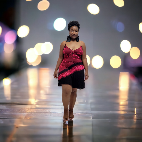 Flirty short sexy red and black dress-Dresses-SanJules