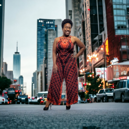 Brown tie dye Lattice back jumpsuit -Jumper-SanJules