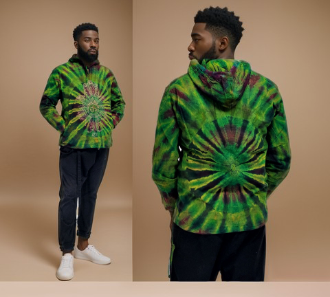 Tie-Dye Long Sleeve Cotton Hoodie
