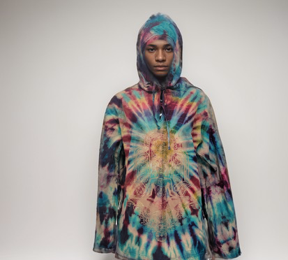 Tie-Dye Long Sleeve Cotton Hoodie