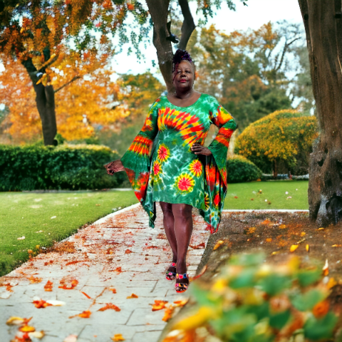 Mini tie dye diva dress Irie color 35 inches long