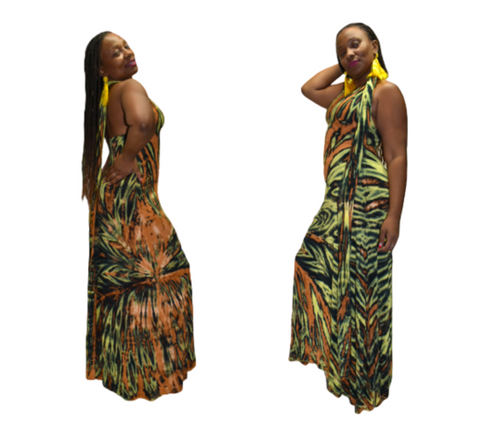 Yellow base wrap dress-SanJules