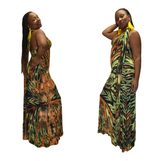 Yellow base wrap dress-SanJules