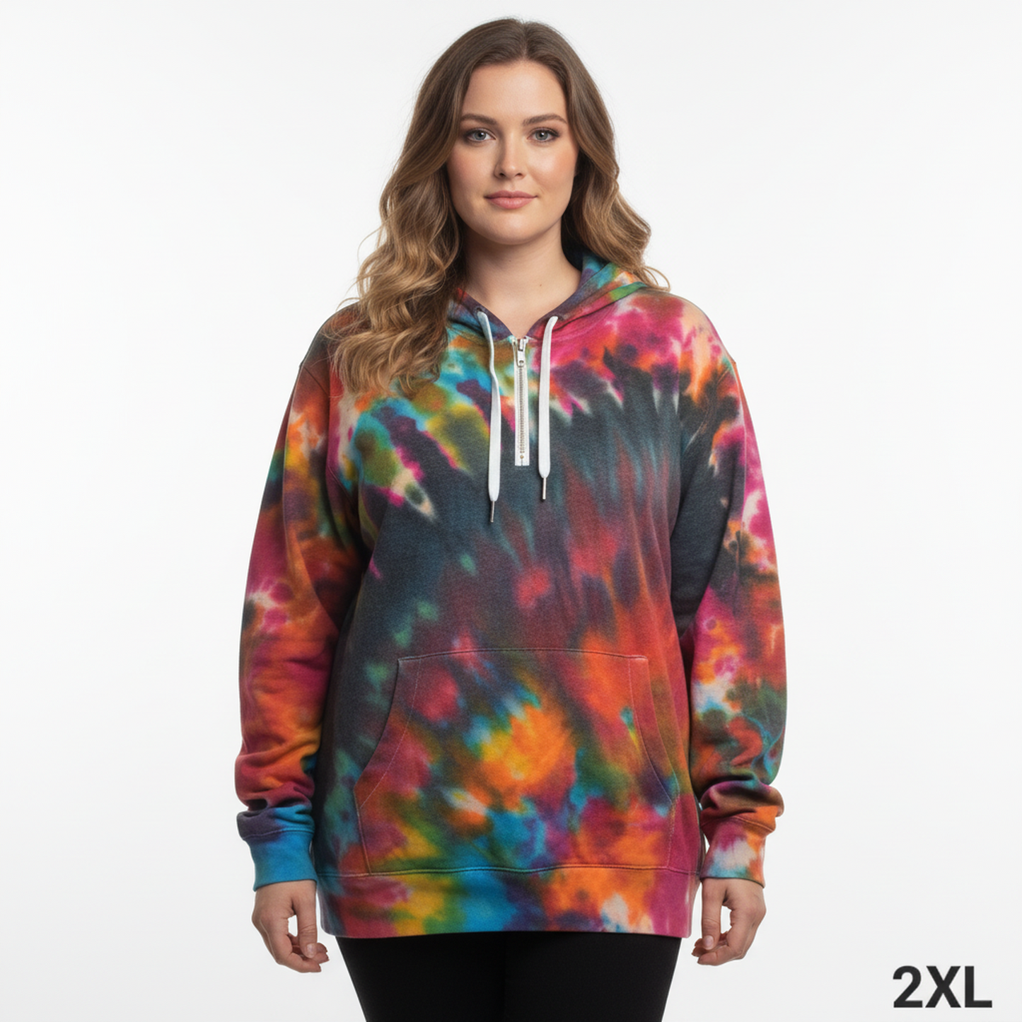 Tie-dye hooded sweatshirt.