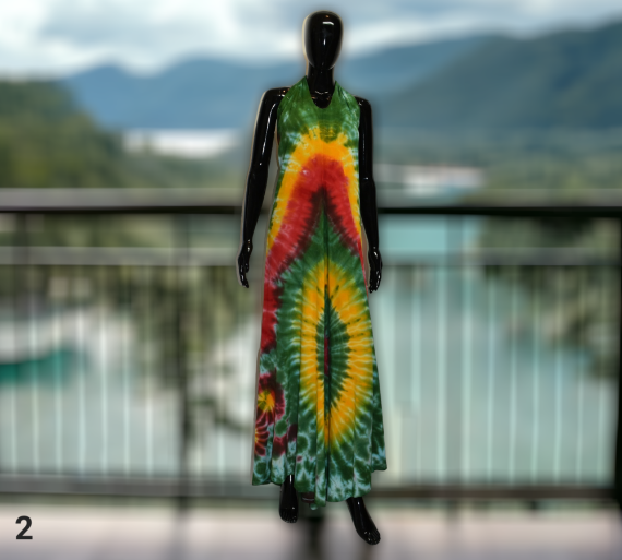 Cold shoulder tie dye dress-SanJules