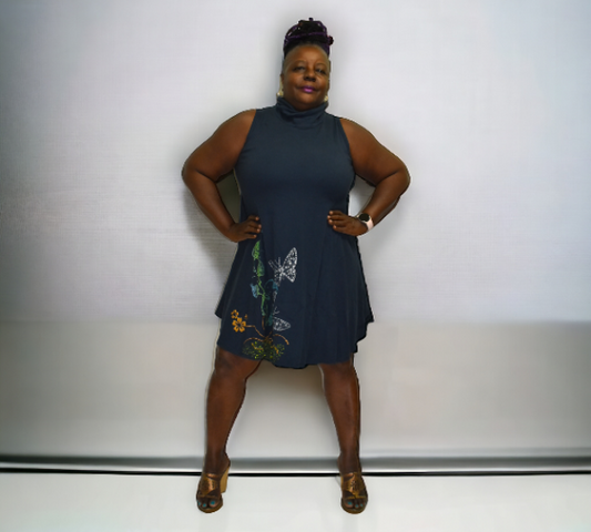 Turtleneck A line dress-Dresses-SanJules