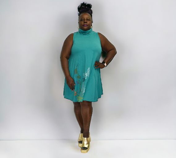 Turtleneck A line dress-Dresses-SanJules