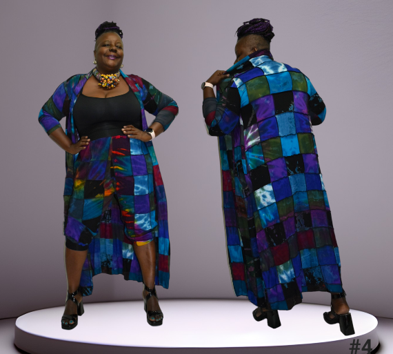 Long sleeve patchwork duster
