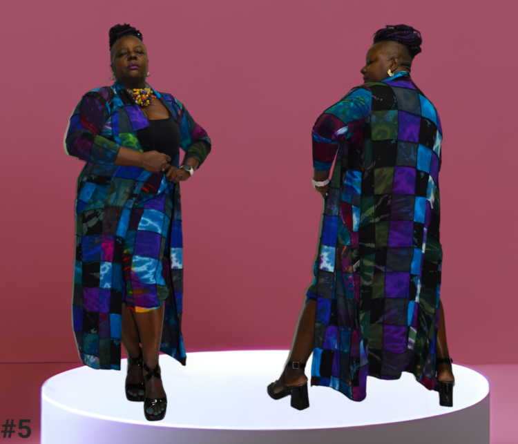 Long sleeve patchwork duster