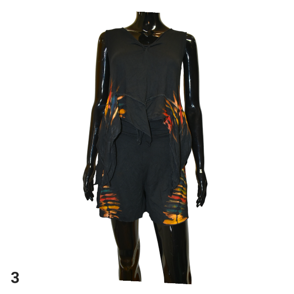 Moka two-piece painted short set