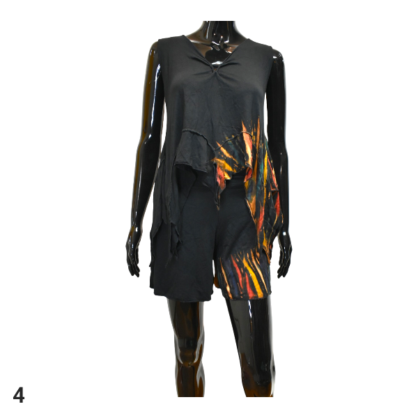 Moka two-piece painted short set