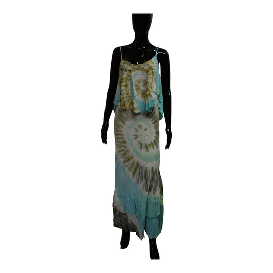 Tie dye light weight cotton wrap dress and top