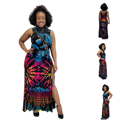 Black multi color Sonya Gown-Dresses-SanJules