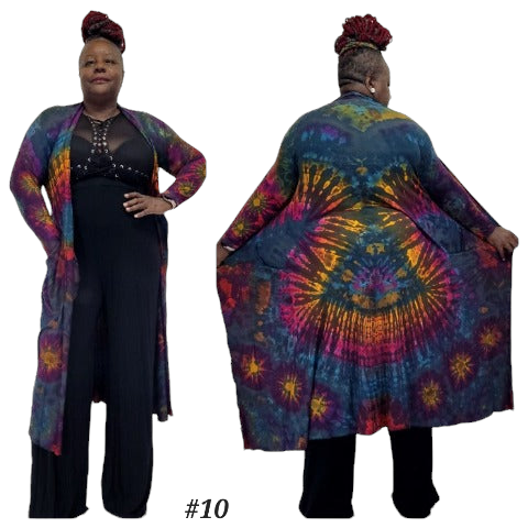SanJules gray base tie dye Drama Duster