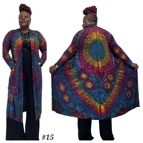 SanJules grey base tie dye Drama Duster