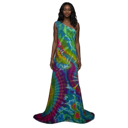 Cold shoulder tie dye dress-SanJules