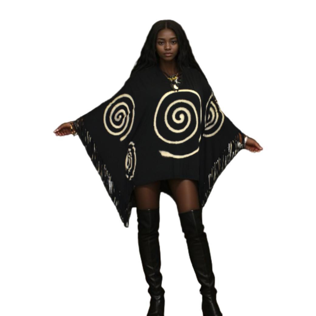 Hand-Painted Poncho Dress Rayon 2-in-1 Tunic Top | SanJules Hand-Painted Poncho Dress Rayon 2-in-1 Tunic Top | SanJules