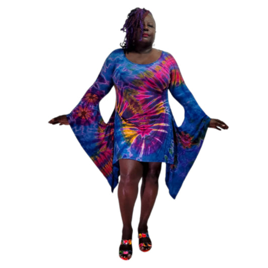 Mini tie dye diva dress multicolor SanJules