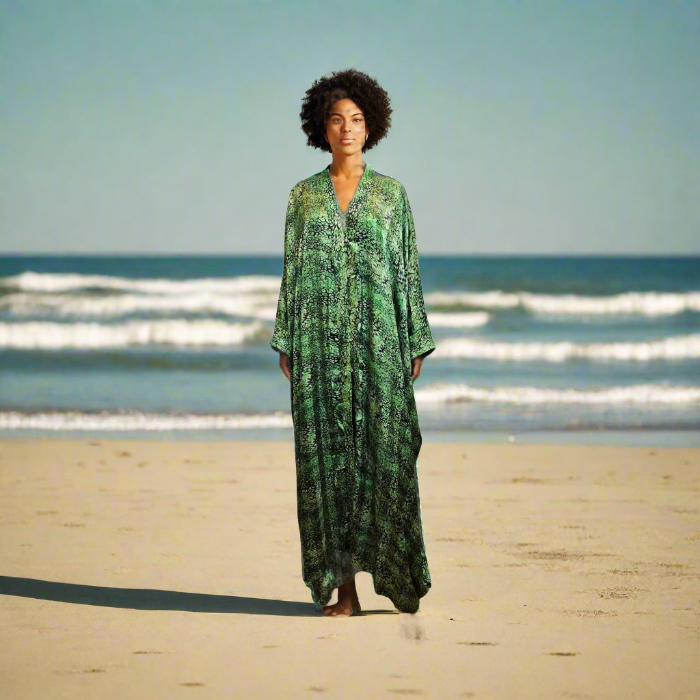 Sanjules Luxurious Silk Satin Oversized Kimono