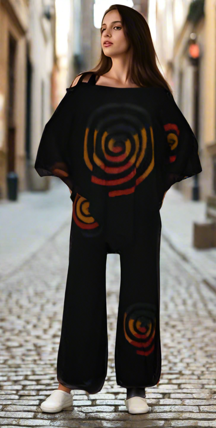 Cape Painted Pants Set