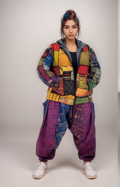Patch hood jacket