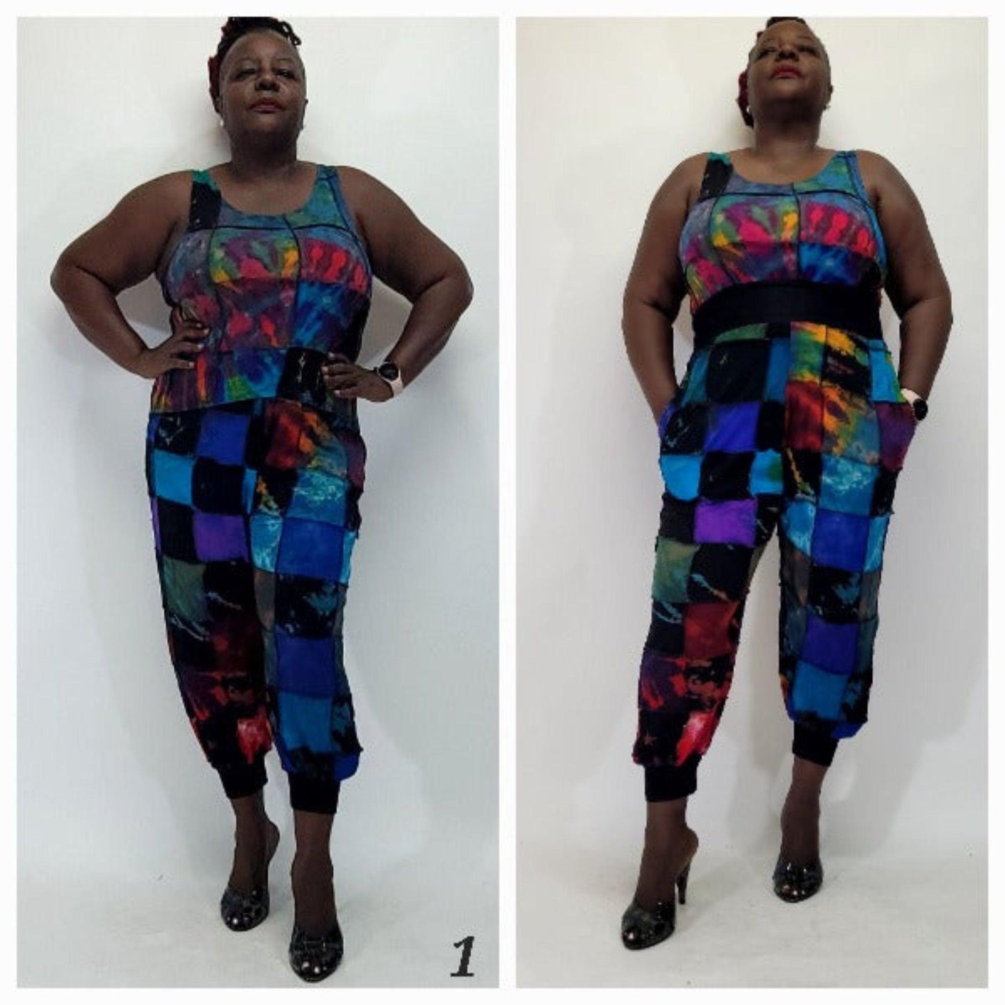 Sleeveless tie dye patch top SanJules