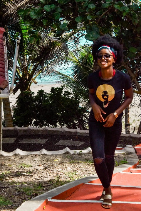 Foxy Gold Afro-T Shirt-SanJules