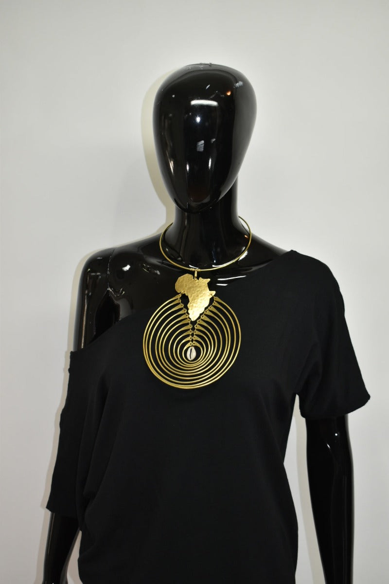 Africa Brass map necklace