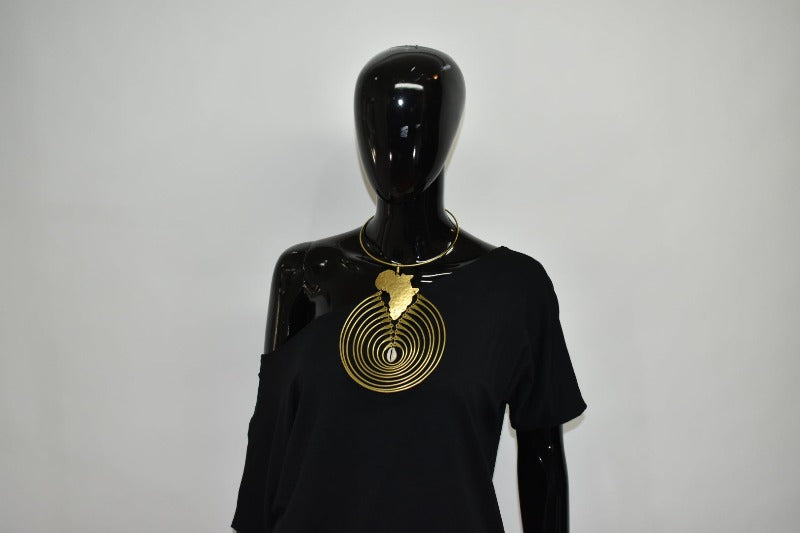 Africa Brass map necklace