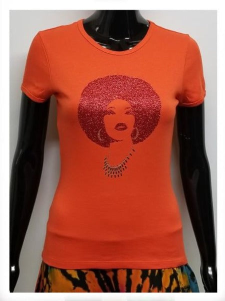 Foxy red afro-T Shirt-SanJules