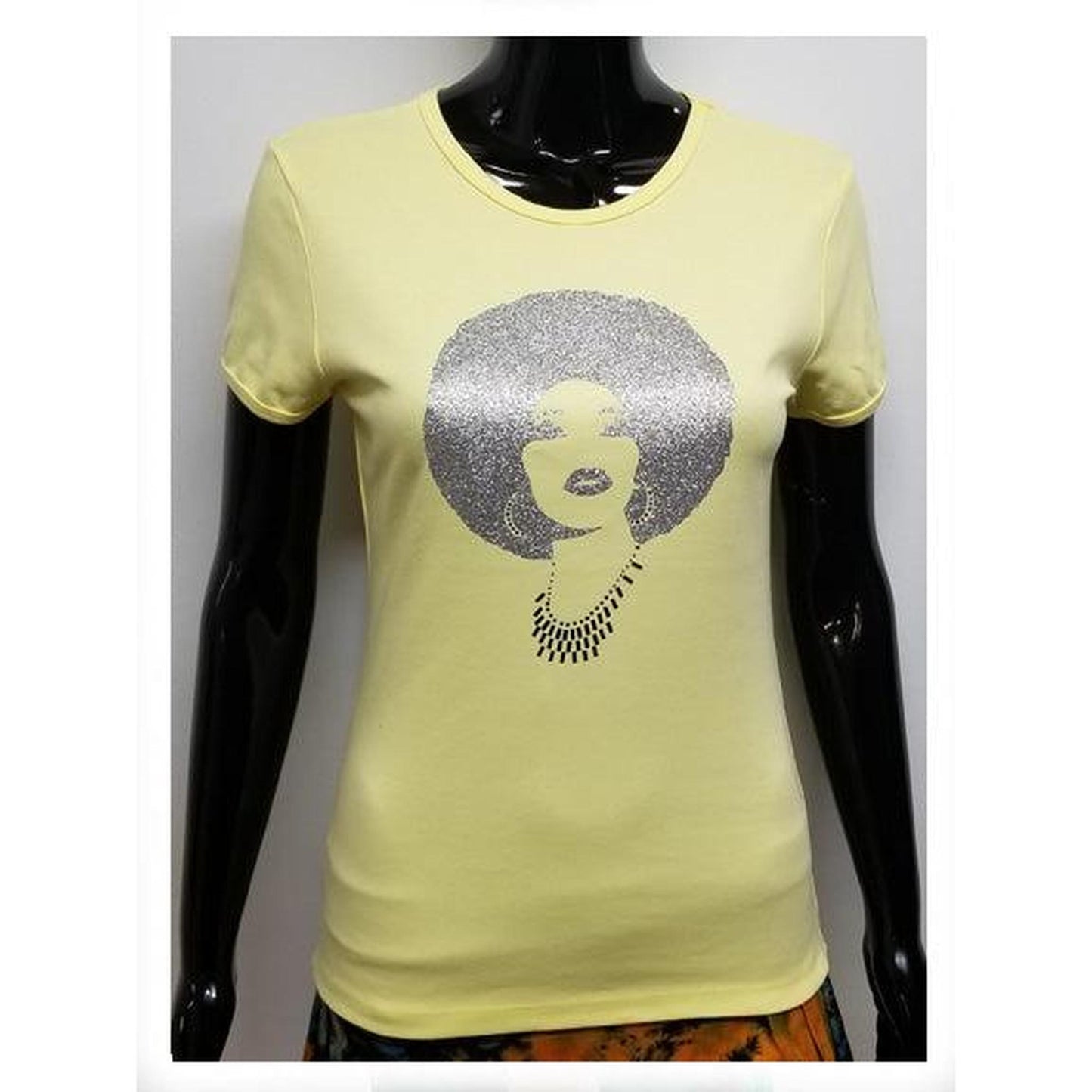 Foxy all silver afro-T Shirt-SanJules