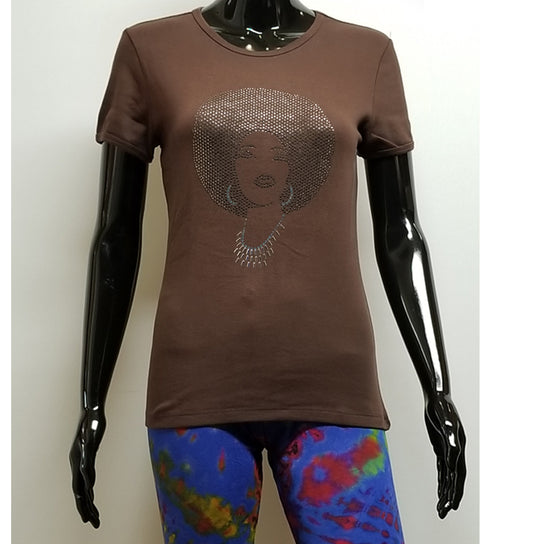 Foxy black diamond afro-T Shirt-SanJules