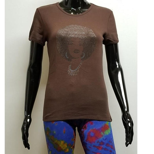 Foxy black diamond afro-T Shirt-SanJules