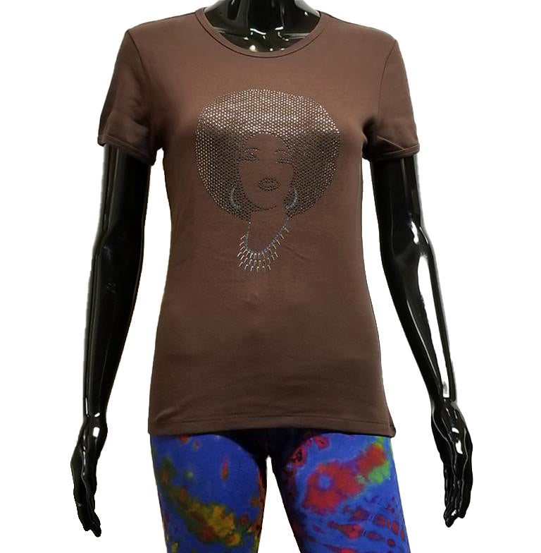 Foxy black diamond afro-T Shirt-SanJules