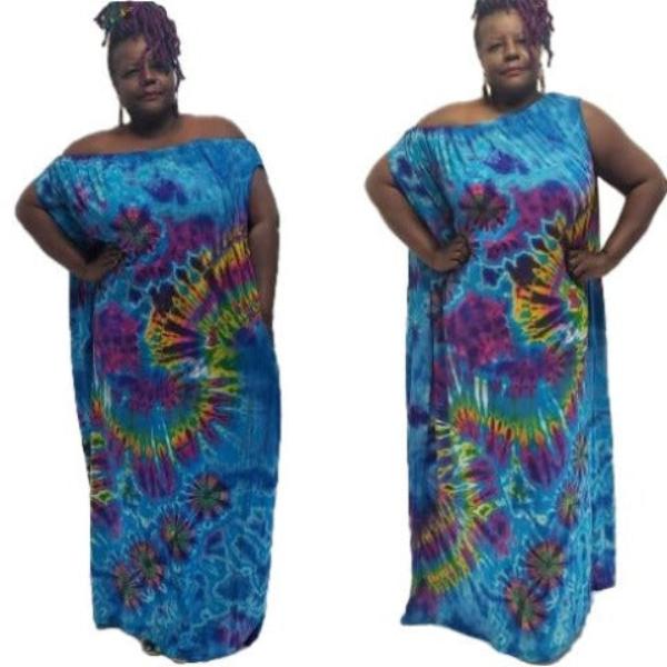 Relaxed fit elastic top dress 54 and 56 inches long-Dresses-SanJules