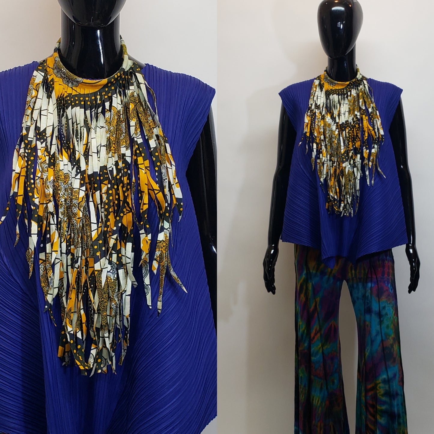 African Fabric Strip Necklace