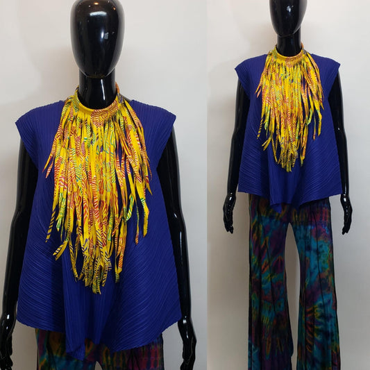 African Fabric Strip Necklace