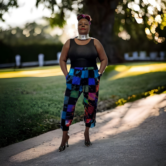 High waist tie dye patch jogger SanJules