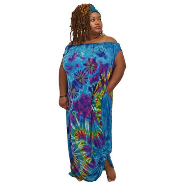 Relaxed fit elastic top dress 56 inches long-Dresses-SanJules