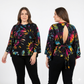 Black Multicolor Open back SanJules top