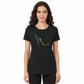 "Black women's Jamaica Stiletto rhinestone t-shirt with Jamaica flag colors design. 