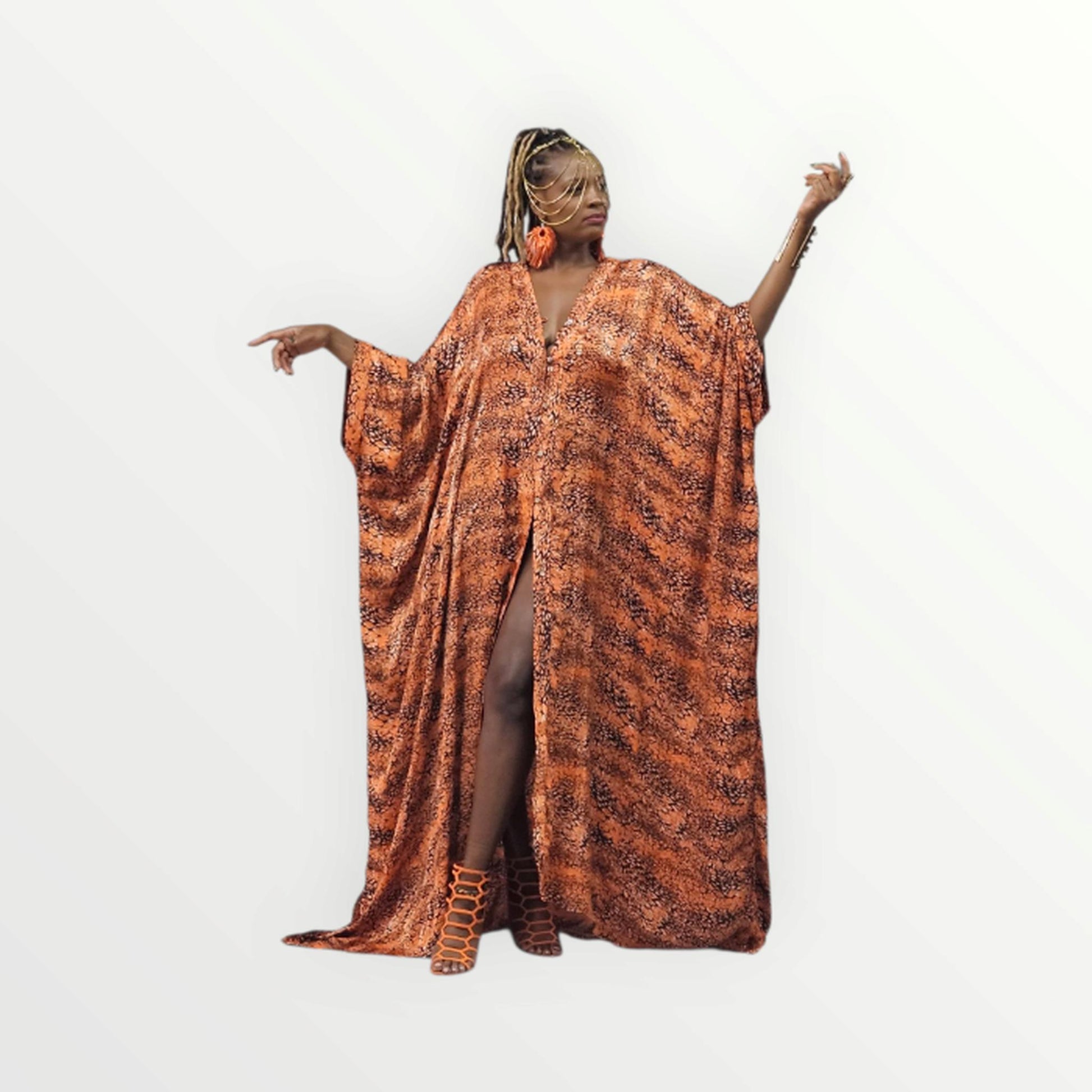 Sanjules Luxurious Silk Satin Oversized Kimono 