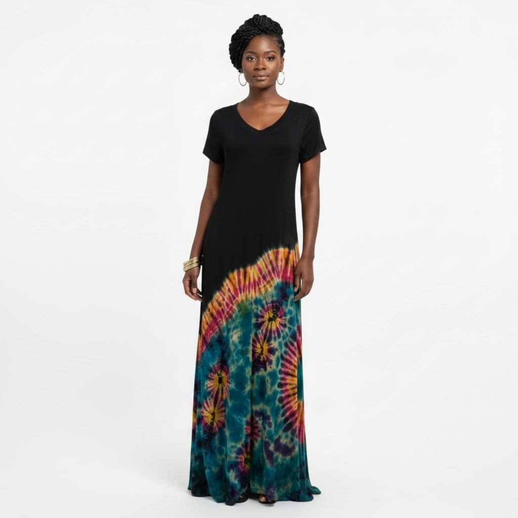 Donna Tie-Dye Maxi Dress | V-Neck, 58