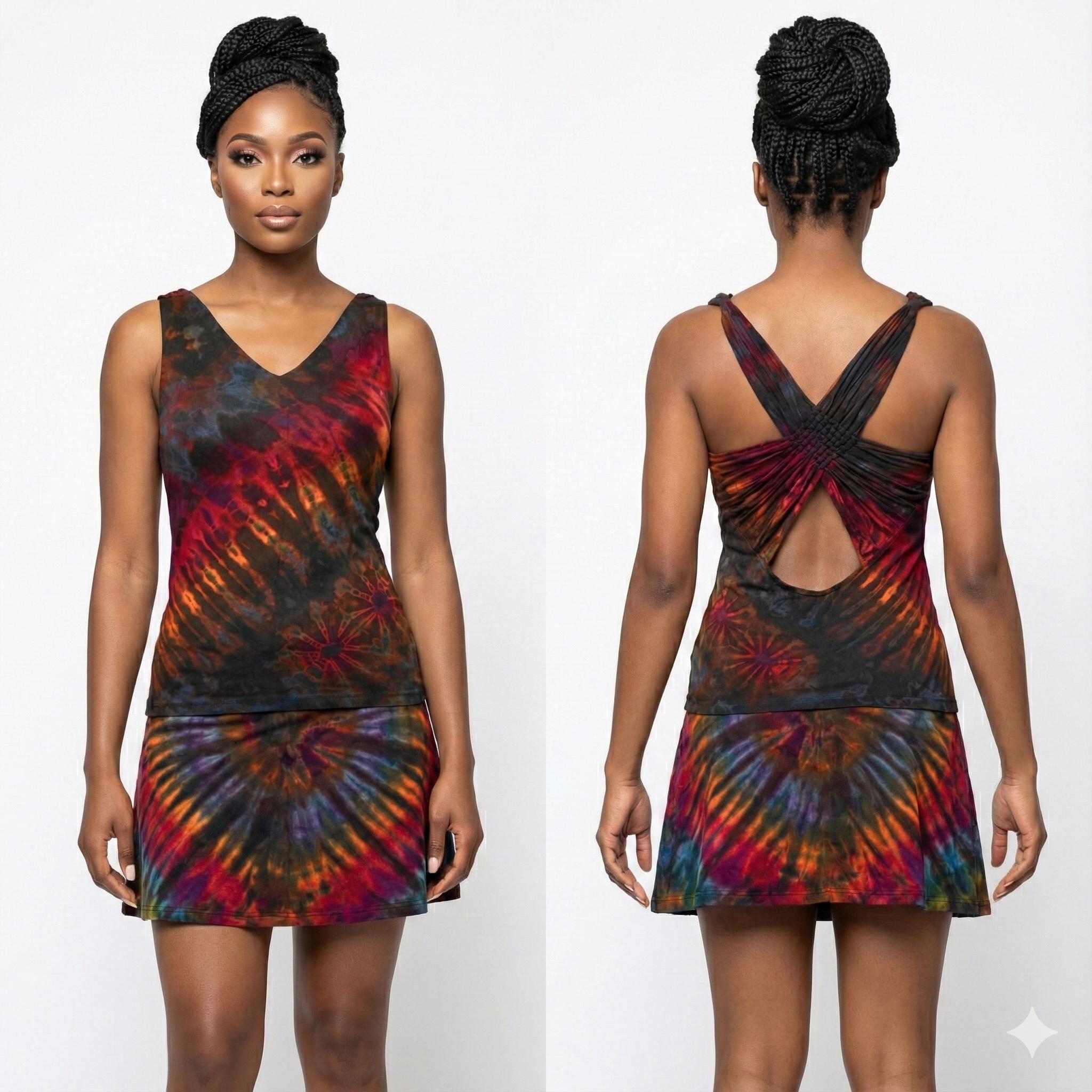 Hand-Dyed Braided X Back Top | Sleeveless Viscose SummerTop | SanJules