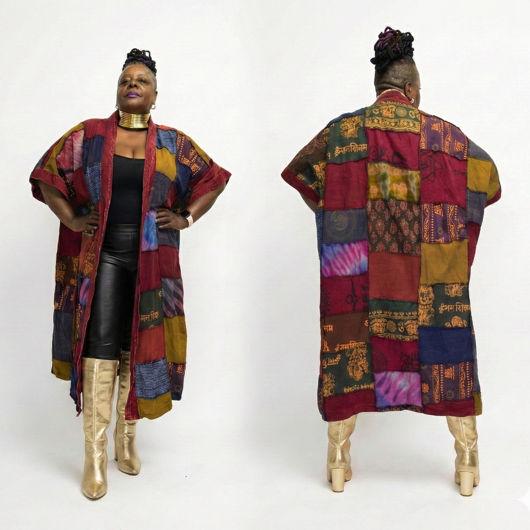 Reversible Cotton Patchwork Duster jacket 2-in-1 Jacket | SanJules